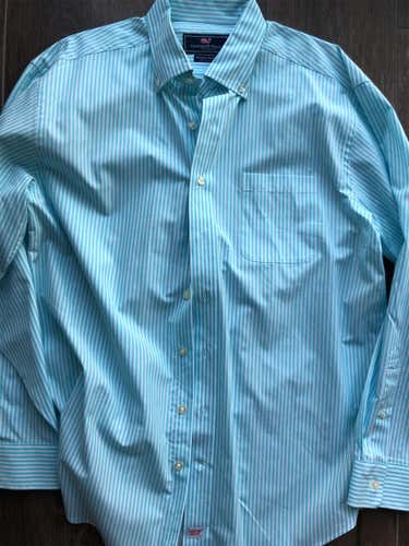 Vineyard Vines Murray Shirt- Light Blue/white Striped