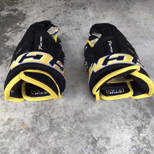 CCM Black Oilers Pro Stock Gloves