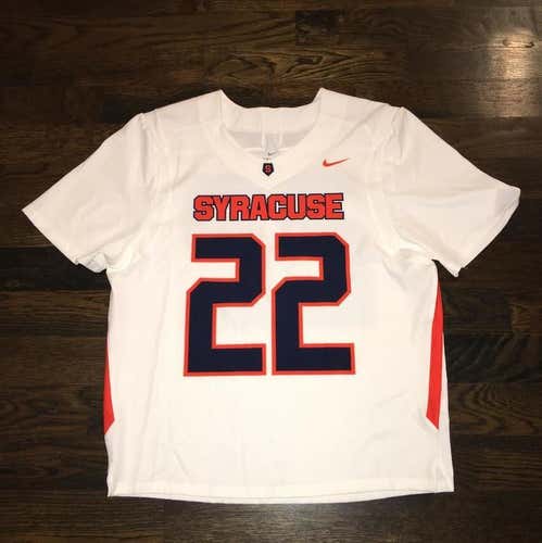 New Nike Syracuse Orange #22 Lacrosse Jersey LG White SCANLAN