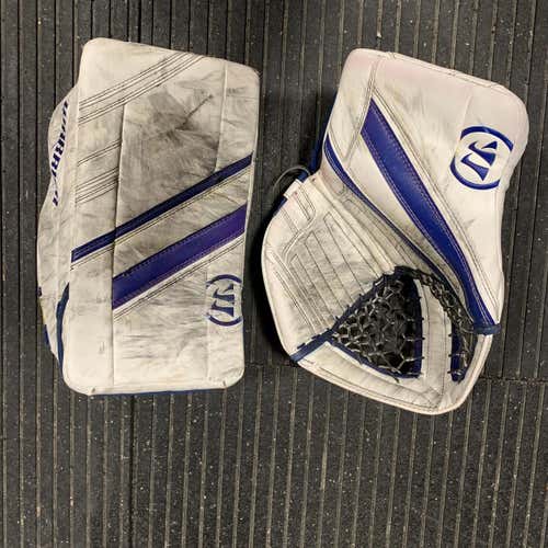 Warrior G4 Pro Glove And Blocker Used White And Blue