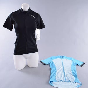 2 Jerseys 2XU Cycling Short Sleeve Women's Small Black Blue Road Bike Bicycle