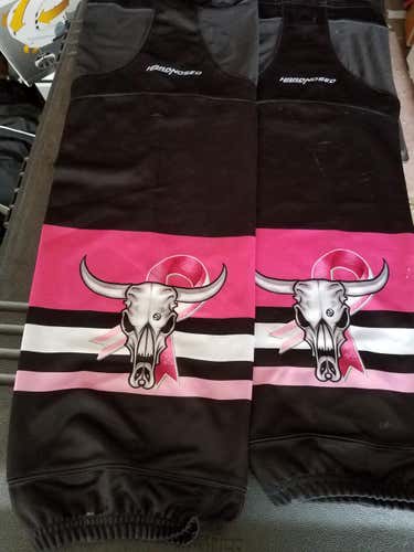 New "Collectors Edition Cancer Awareness" Pro Stock Hockey Socks - Pink/Black