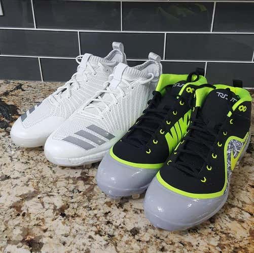 2 Pair of New Nike Air Force Trout 4 and Energy Boost Icon 3.0 Baseball Cleats BUNDLE