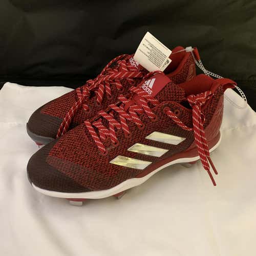 Adidas Men's Baseball Cleats Power Alley 5 Low Metal Cleats B39219 Red Size 7