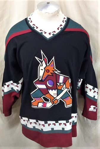 Vintage 90's Starter Phoenix Coyotes (Medium) Pullover Knit NHL Hockey Black Jersey