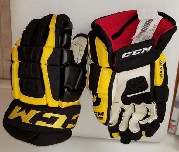New CCM 14" Crazy Light Bruins Pro Stock Gloves