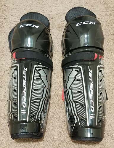 CCM Jetspeed FT350 Shin Pads Senior-Black, 14"