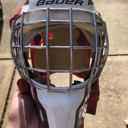 Bauer NME3 Junior Goalie Mask, Red/white/blue
