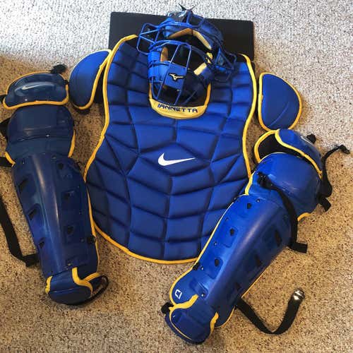 Brand New Pro Issue Nike Catchers Gear Royal And Yellow