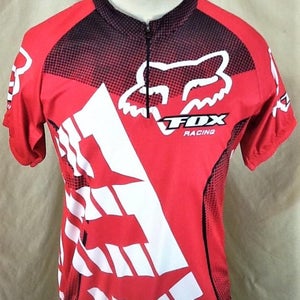 Retro Fox Racing 1/4 Zip Up (XL) Graphic Red Race Fit Pullover Cycling Jersey
