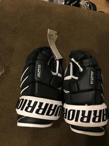 New w/tags Black/white Warrior Alpha QX Gloves - 13”