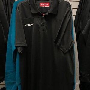 New CCM Shirt Adult Polo 1/4 Button Up M,L,XL