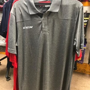 New CCM Shirt Adult Polo 1/4 Button Up S,M,XL