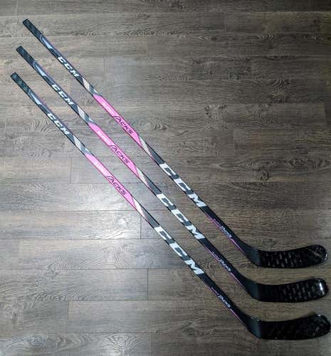 2 PACK New LH PRO STOCK CCM Super Tacks - Special Edition Pink Cancer Awareness - 55 Flex P90T Curve