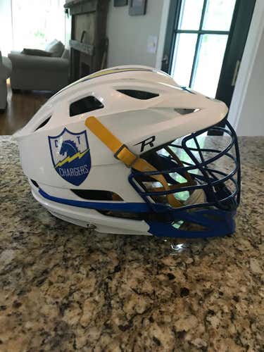 White and Blue Cascade R Helmet Adult