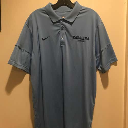 UNC Team Issued Nike Dri-Fit Polo Shirt Carolina Blue w/ Navy Stitch