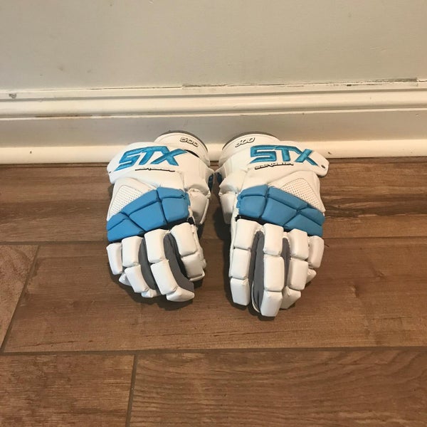 UNC Team Issued STX Surgeon 500 Lacrosse Gloves White w/ Stitched UNC Logo