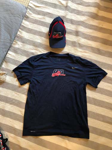 USA Hockey Dri-Fit Workout Shirt & Dri-Fit Hat