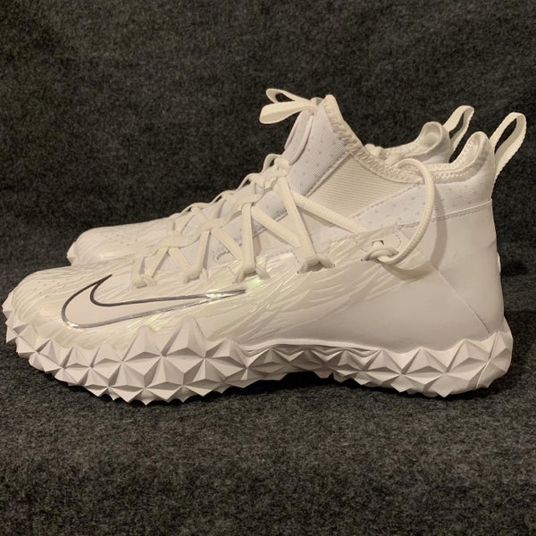 Nike Alpha Huarache 6 Elite Turf LAX Lacrosse Cleat White 923423-115  Size 10