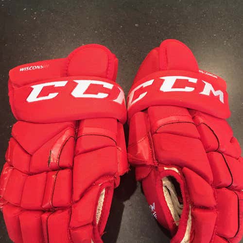 CCM Wisconsin Badgers Game Worn Gloves