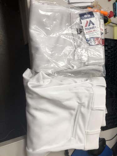 Majestic Cool Baseball Pant Bundle 2 Small/2 Medium White