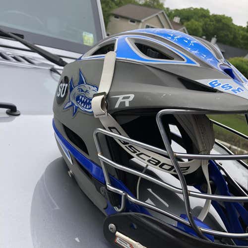 Cascade R Matte Gray Helmet With Chrome Cage