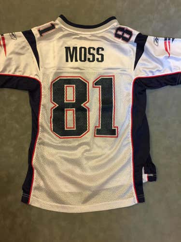 NFL Reebok Jersey - NE Patriots No. 81 Randy Moss - Youth Size YM (10-12)