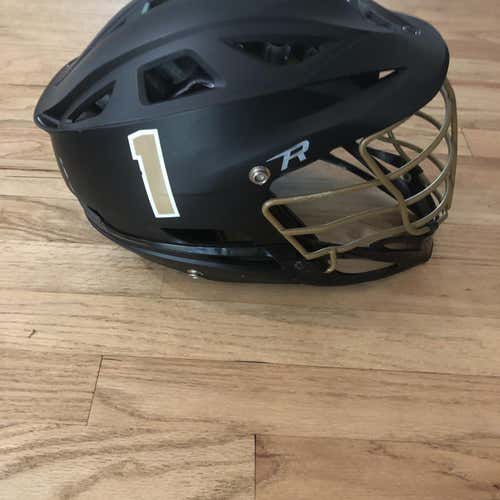 Used Cascade R Lacrosse Helmet Black With Gold Face