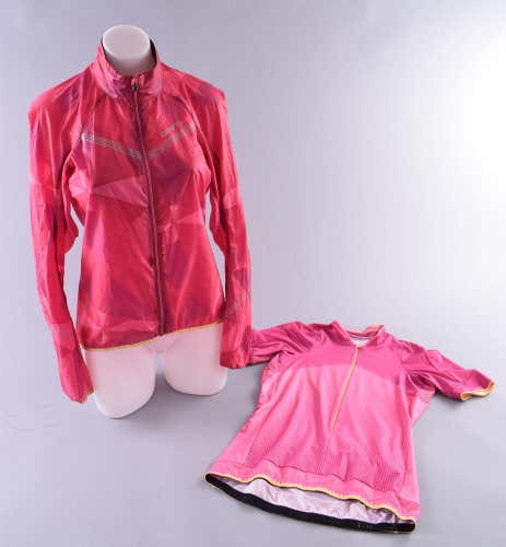 LOT of 2 Craft Featherlight Jacket And Jersey Women's Medium Pink Cycling Bike