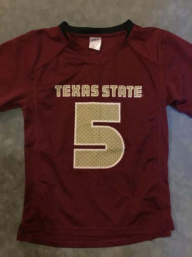 College Football Season... Texas State University Bobcats Youth Football Jersey - Size YL