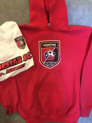 Club Soccer Gear... Lonestar Soccer Club - Bundle w/Red Hoody and Jr. Academy Training Top - Both YL