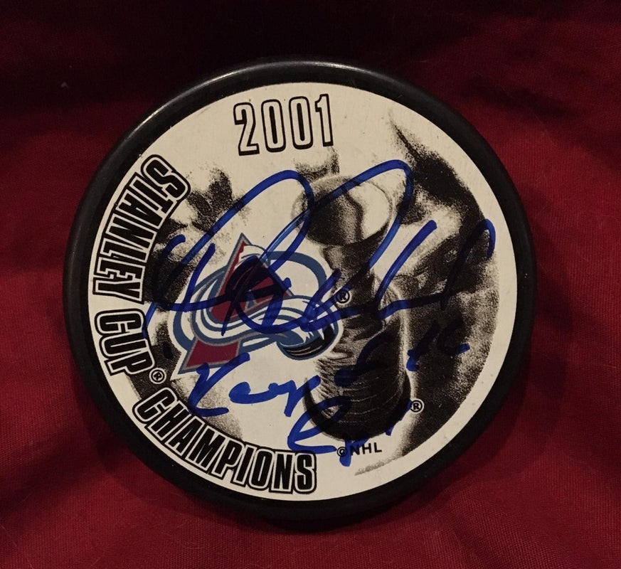 Phil Pritchard HHOF Signed Autographed 2001 Colorado Avalanche Stanley Cup Champions NHL Hockey Puck