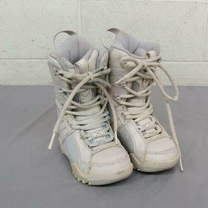 LTD Snow White Leather Girls Snowboard Boots US 1 EU 32.5 GREAT Fast Shipping