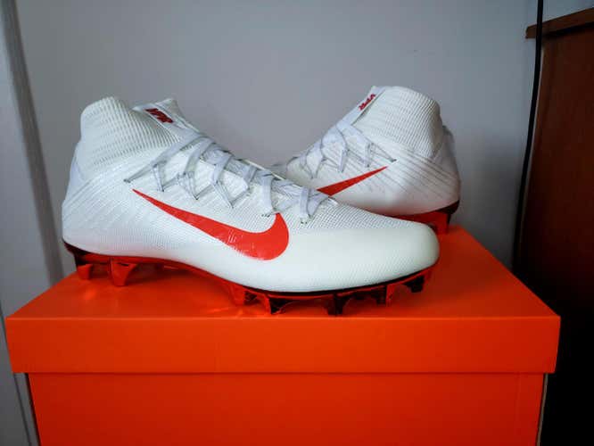 Nike Vapor Untouchable 2 JEWELS Football Cleats White/Orange 835831-101 Size 12