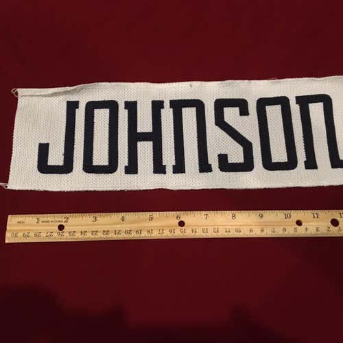 JOHNSON Chaz or Derick AHL Springfield Falcons Hockey Jersey Nameplate Tag - Blue Jackets