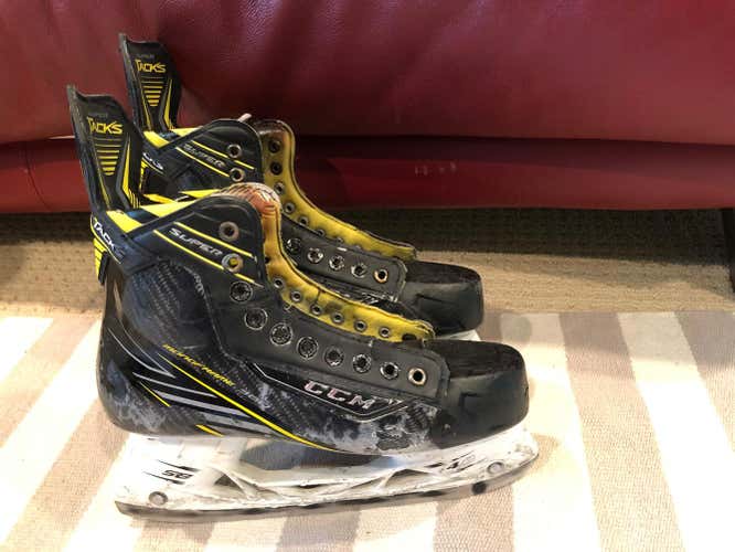 CCM Super Tacks Hockey Skates Senior Pro Stock Size 9.5 - Heavily Used