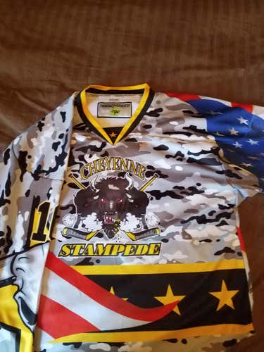 "Official" Authentic Custom Stampede Jersey #10 Medium  Military Appreciation