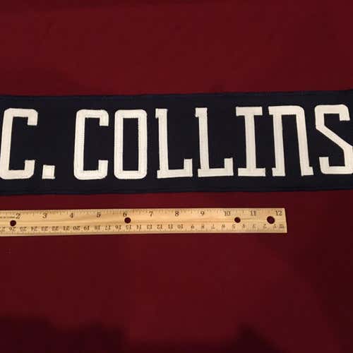 Chris COLLINS Springfield Falcons AHL Hockey Jersey Nameplate Tag - Blue Jackets