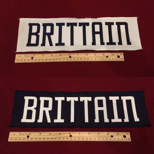BRITTAIN Springfield Falcons AHL Hockey Jersey Nameplate Tag Lot (2) - Blue Jackets