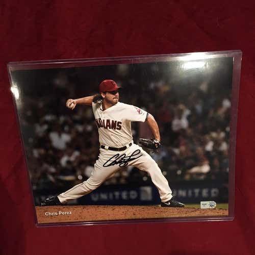 Chris Perez Cleveland Indians MLB Authenticated Signed Autographed 8x10 Photo
