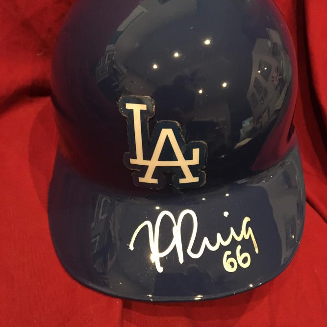 MLB Yasiel Puig Los Angeles Dodgers 7 3/8 Batting Helmet Signed Autographed Beckett