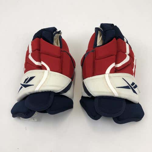 New Red, White, and Navy Blue Pro Stock Reebok Gloves | 14" | #G107