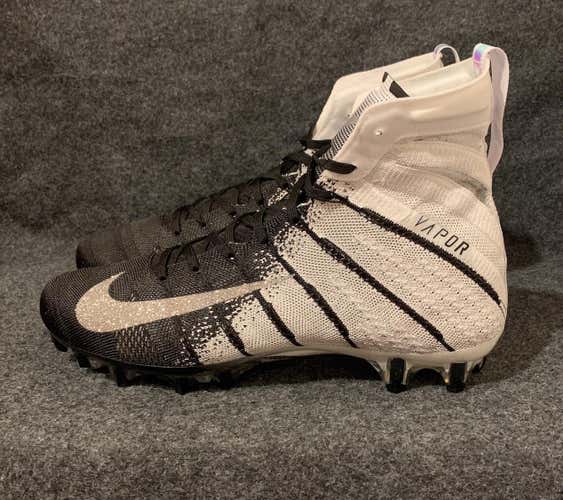 Nike Vapor Untouchable 3 Elite Football Cleats Black White Metallic Silver AH7408-102   Size 9.5