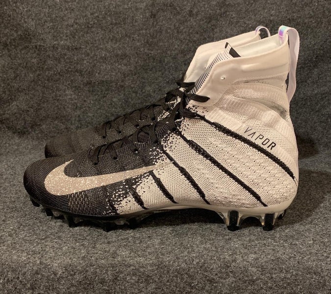 Nike Vapor Untouchable 3 Elite Football Cleats Black White Metallic Silver AH7408-102 Size 9.5