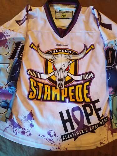 "Official" Authentic Custom Stampede Jersey #10 Medium Alzheimers's Awareness