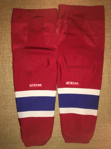 WHL Spokane Chiefs Home Red CCM Senior Pro Stock Socks