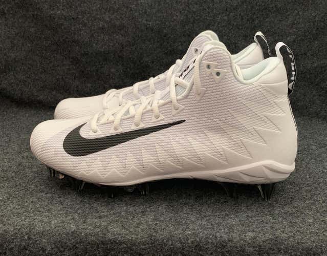 Nike Alpha Menace Pro Mid Football Cleats White Black Oreo  871451-101  Size 8.5