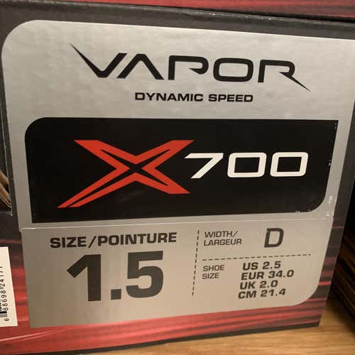 New Vapor X700 Hockey Skates Junior Size 1.5