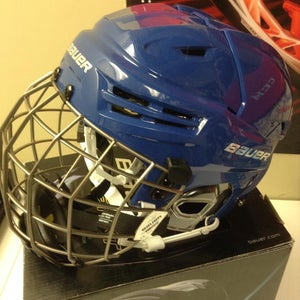 New Bauer Re-Akt royal blue helmet  with cage ,