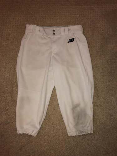 Medium White New Balance Knicker Baseball Pants